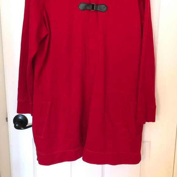 Chaps Red Lightweight Overcoat, Size 1X, 100% Cotton, EC! - Picture 2 of 12